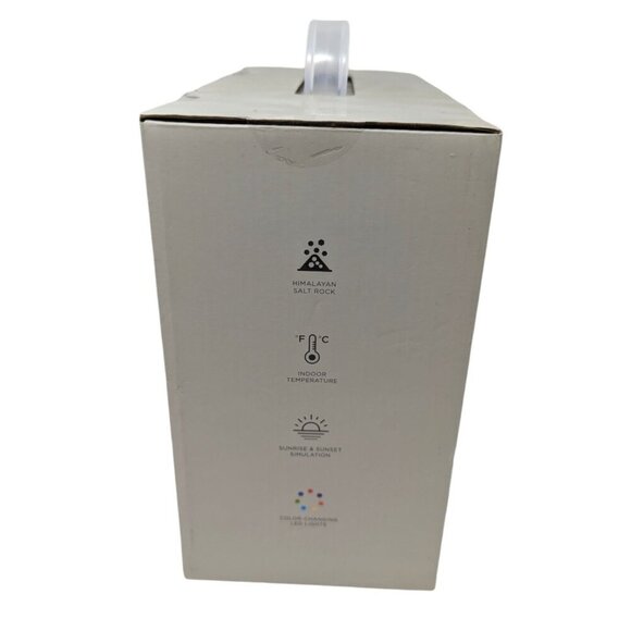 Mahli Himalayan Salt Base Wood Design LED Digital USB Power Sunrise Alarm Clock - Picture 4 of 5